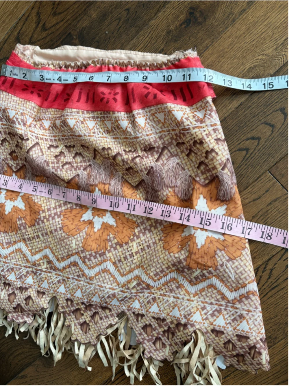 Disney Girls Moana Costume Size 7/8 Red Beige